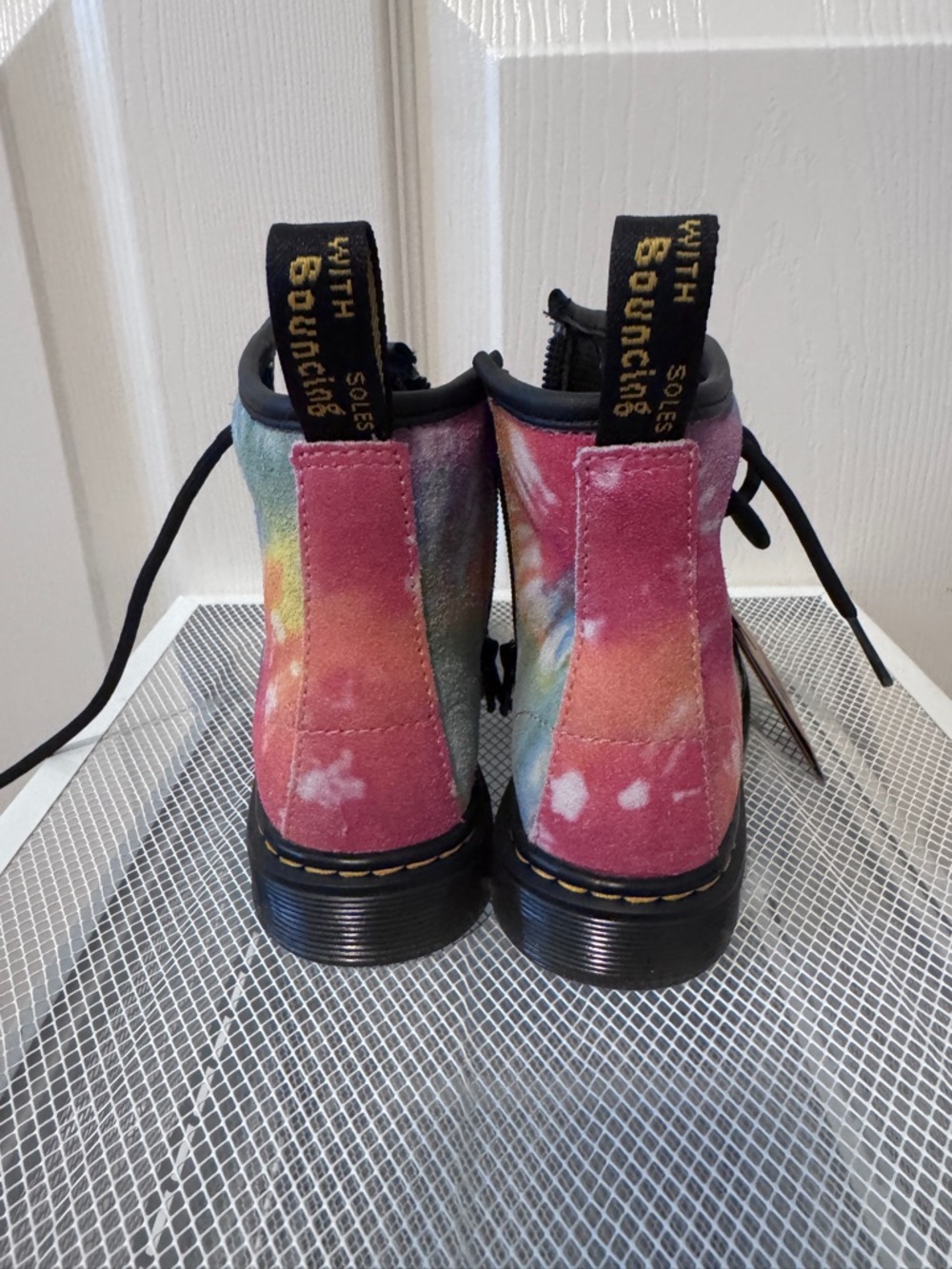 Dr. Martens Kids Tie-Dye Boots - Purple, Pink, Blue Sz 11 - Picture 3 of 6